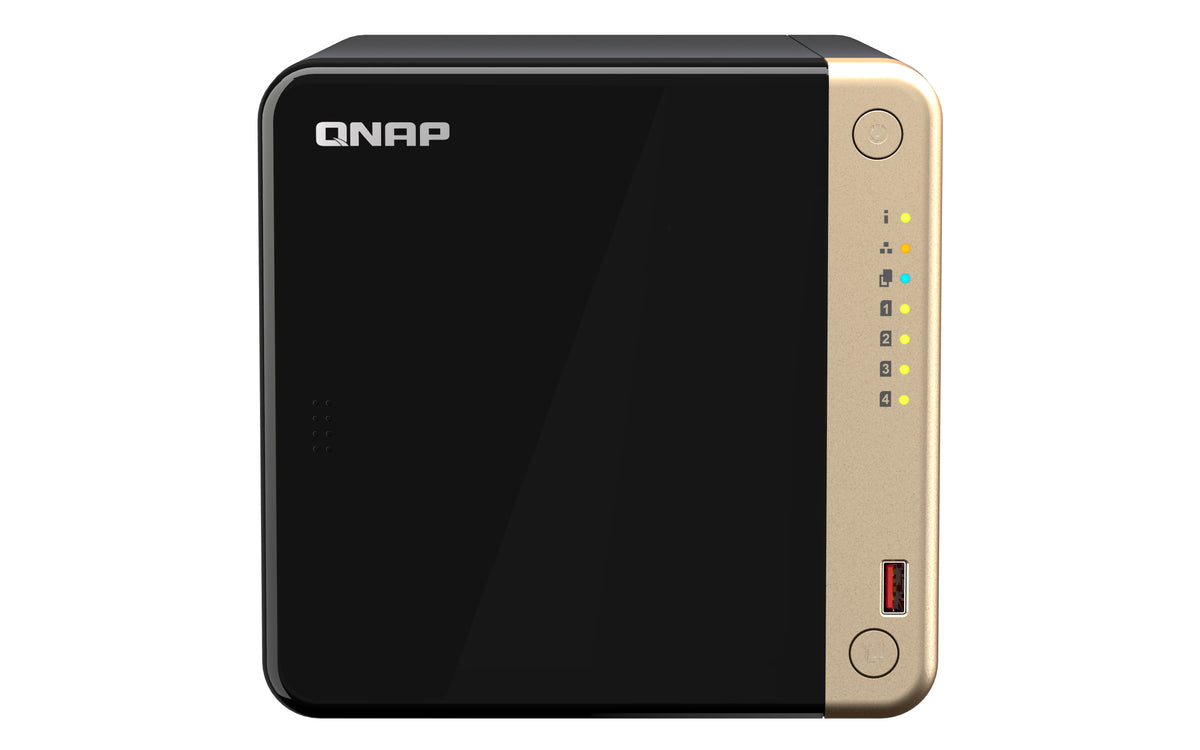 QNAP TS-464 NAS Tower Intel® Celeron® N5095 8 GB DDR4 0 TB QNAP QTS Schwarz