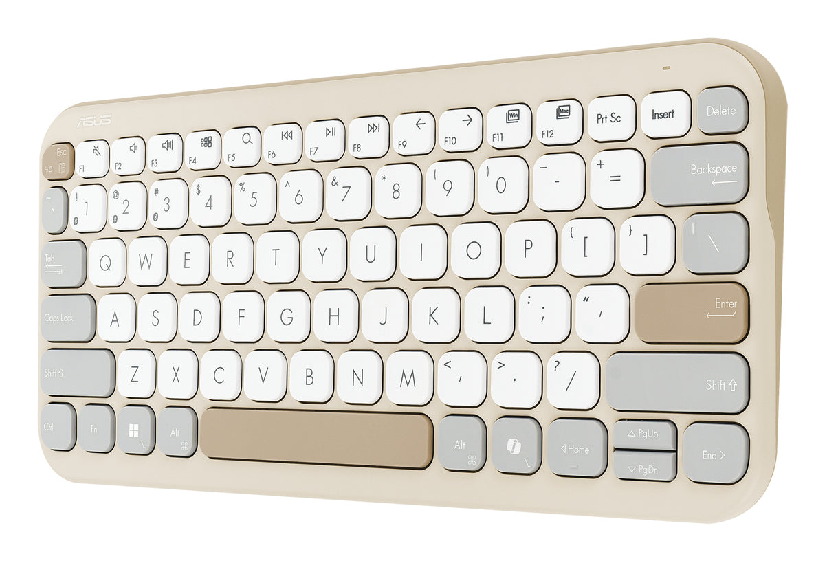 ASUS Marshmallow Keyboard KW100 Tastatur Haus Bluetooth QWERTZ Deutsch Beige, Grau, Weiß