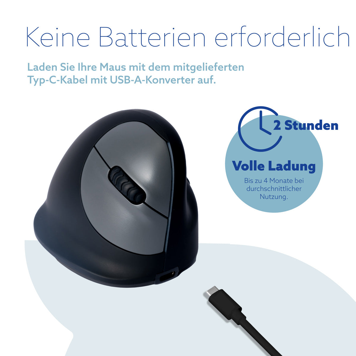 R-Go Tools Ergonomische Maus R-Go HE Break mit Pausensoftware, klein (Handlänge <165mm), Rechtshänder, verkabelt, schwarz