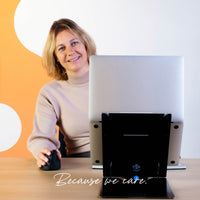 R-Go Tools Laptopständer R-Go Riser Duo, Tablet- und Laptop-Ständer in 1, ergonomisch faltbarer und einstellbarer Ständer, schwarz