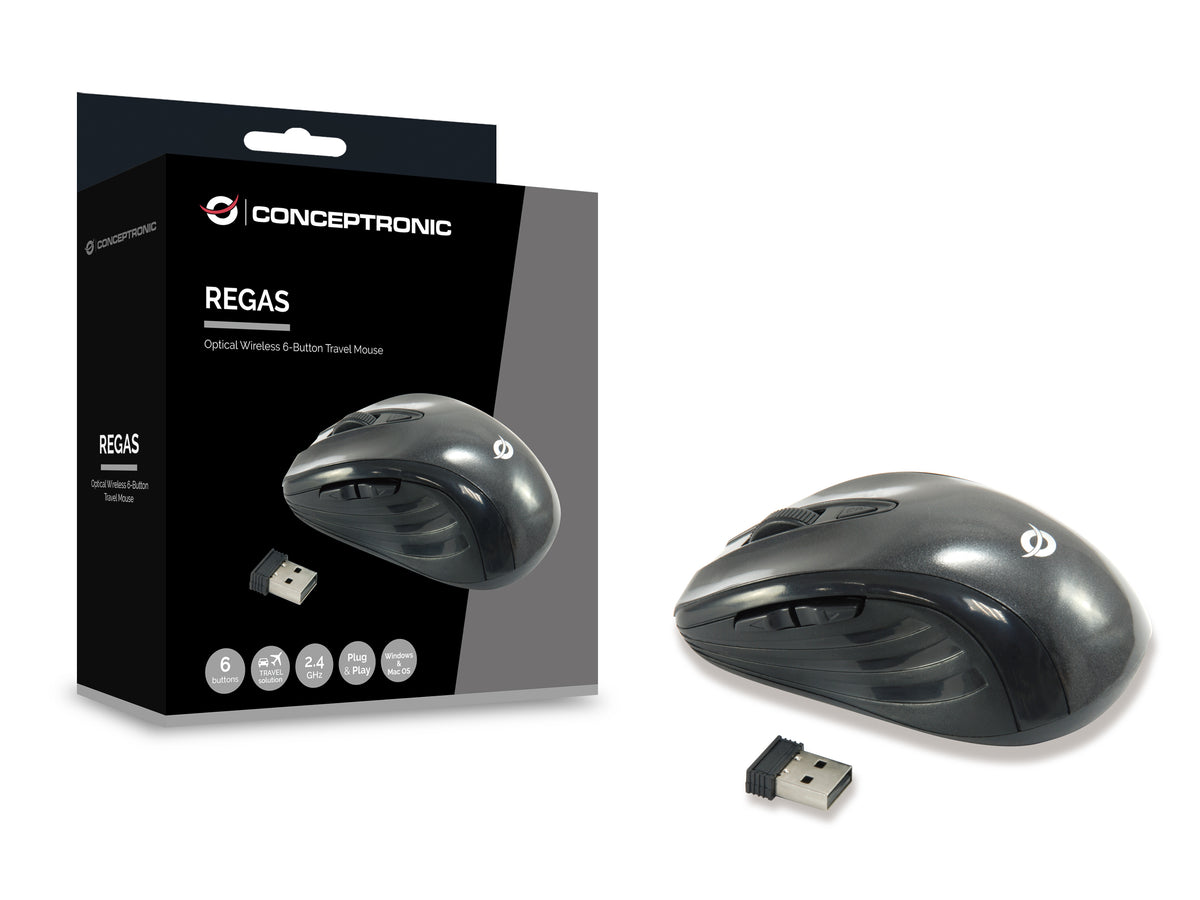 Conceptronic CLLM5BTRVWL Optische Tischmaus mit 6 Tasten