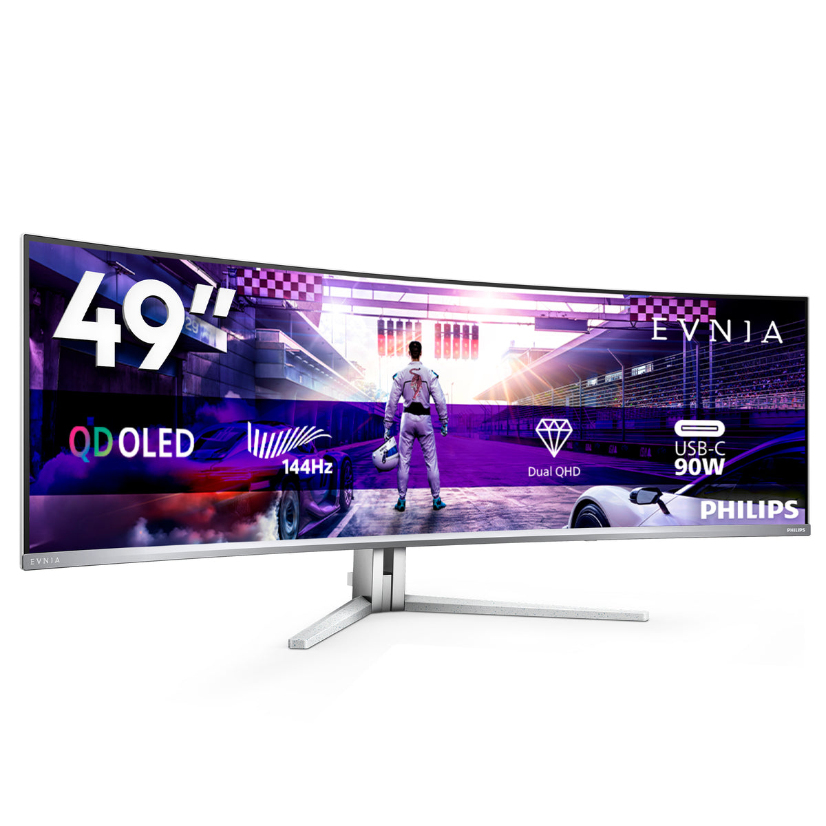 Philips Evnia 8000 49M2C8900L/00 Computerbildschirm 124,2 cm (48.9") 5120 x 1440 Pixel Dual QHD QD-OLED Weiß