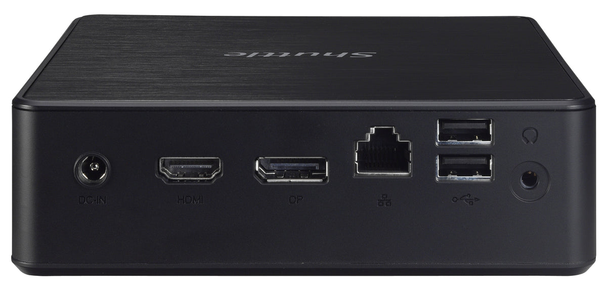 Shuttle Nano PC NC10U5 , Intel i5-8265U, 1x HDMI, 1x DP, 1x 2.5" bay, 1x M.2, 1x LAN, 1x COM, Wifi, 24/7 Dauerbetrieb, inkl. VESA & Stand