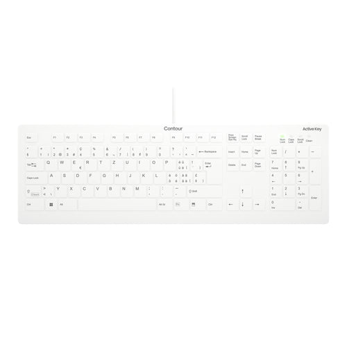 Contour Design Active Key AK-C8112 Tastatur Medizinisch USB QWERTZ Schweiz Weiß