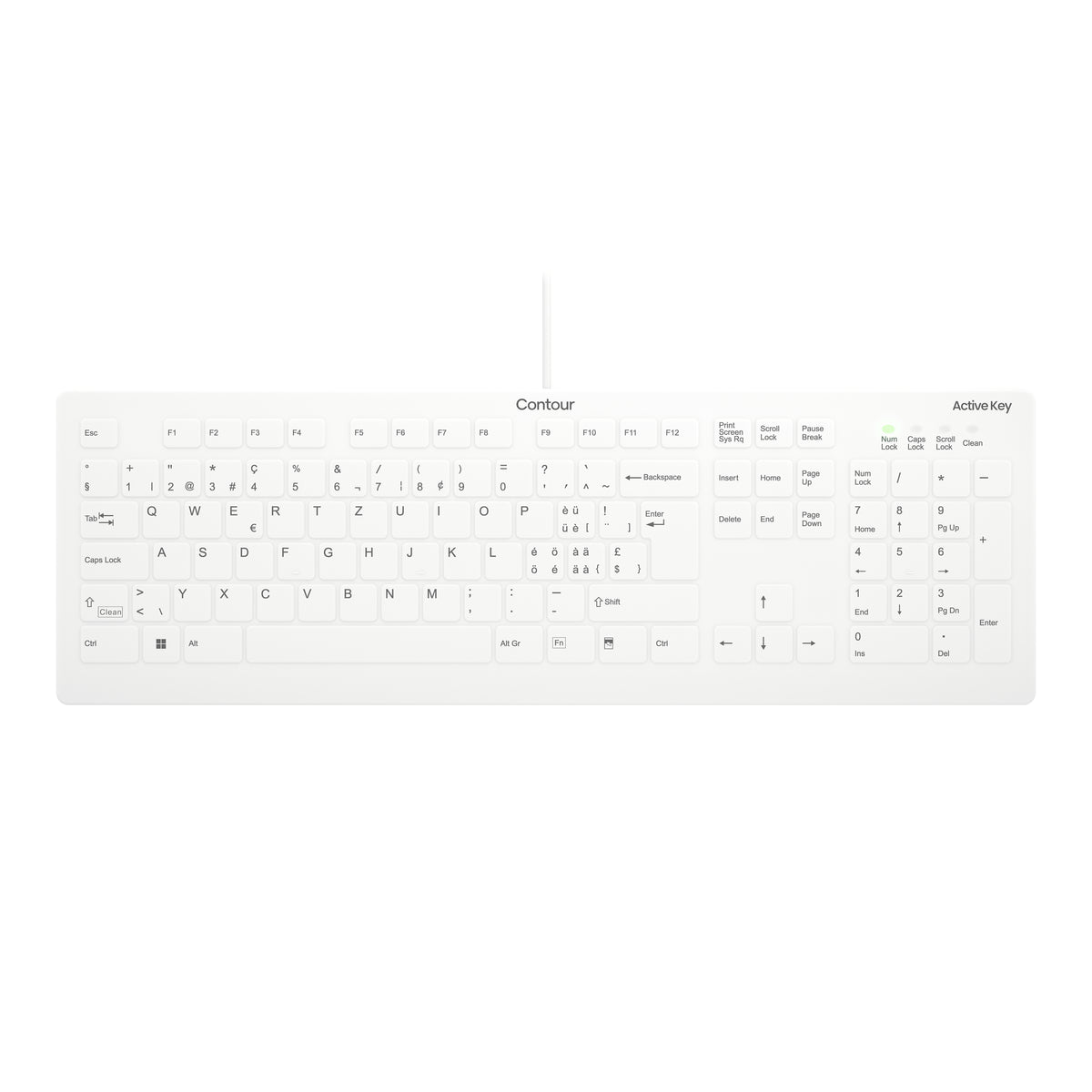 Contour Design Active Key AK-C8112 Tastatur Medizinisch USB Schweiz Weiß