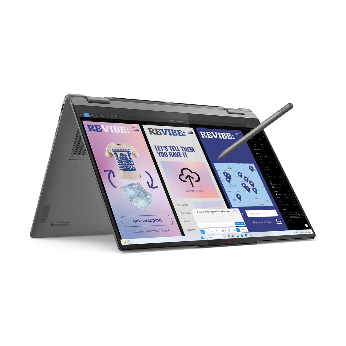 Lenovo Yoga 7 2-in-1 16ILL10 Copilot+ PC Intel Core Ultra 7 258V Hybrid (2-in-1) 40,6 cm (16") Touchscreen 2.8K 32 GB LPDDR5x-SDRAM 1 TB SSD Wi-Fi 7 (802.11be) Windows 11 Pro Schweiz Grau
