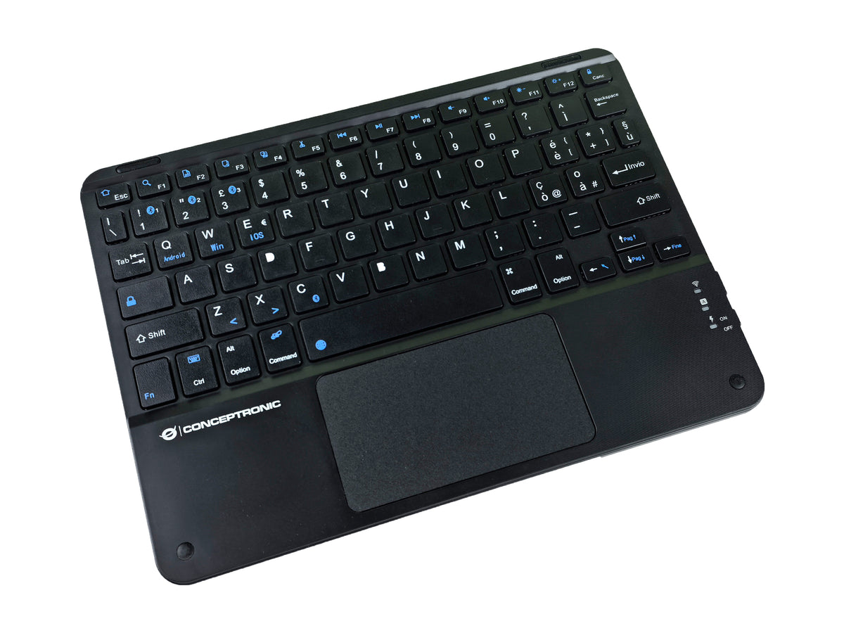 Conceptronic TOBIN01BIT 10-Zoll-Bluetooth-Tastatur mit Touchpad, QWERTY Italienisch