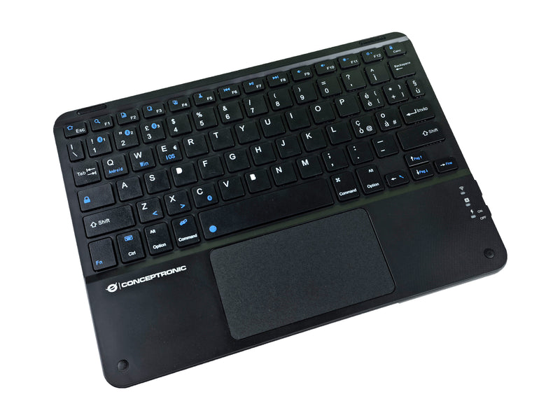 Conceptronic TOBIN01BIT 10-Zoll-Bluetooth-Tastatur mit Touchpad, QWERTY Italienisch