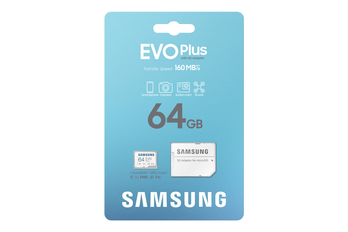 Samsung EVO Plus microSD-Speicherkarte (2024) (inkl. SD Adapter) - 64 GB