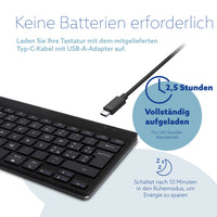 R-Go Tools Ergonomische Tastatur R-Go Compact Break, kompakte Tastatur mit Pausensoftware, QWERTY (IT), Bluetooth, Schwarz