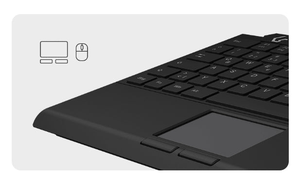 KeySonic KSK-5210ELU (DE) Mini Tastatur, Touchpad, Hintergrundbeleuchtung, schwarz