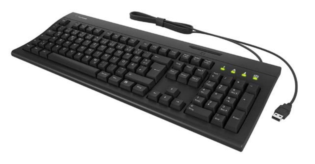 KeySonic KSK-8041U-CR Full-Size mechanischeTastatur mit Smart Cardreader, USB, schwarz