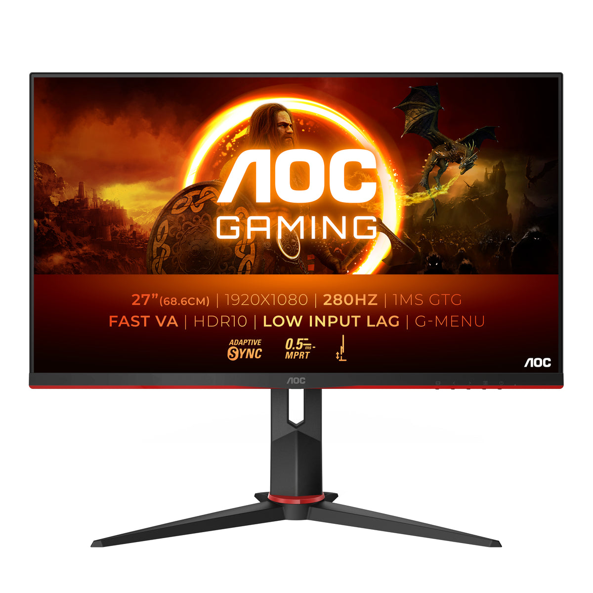 AOC G2 27G2ZN3/BK Computerbildschirm 68,6 cm (27") 1920 x 1080 Pixel Full HD LCD Schwarz, Rot