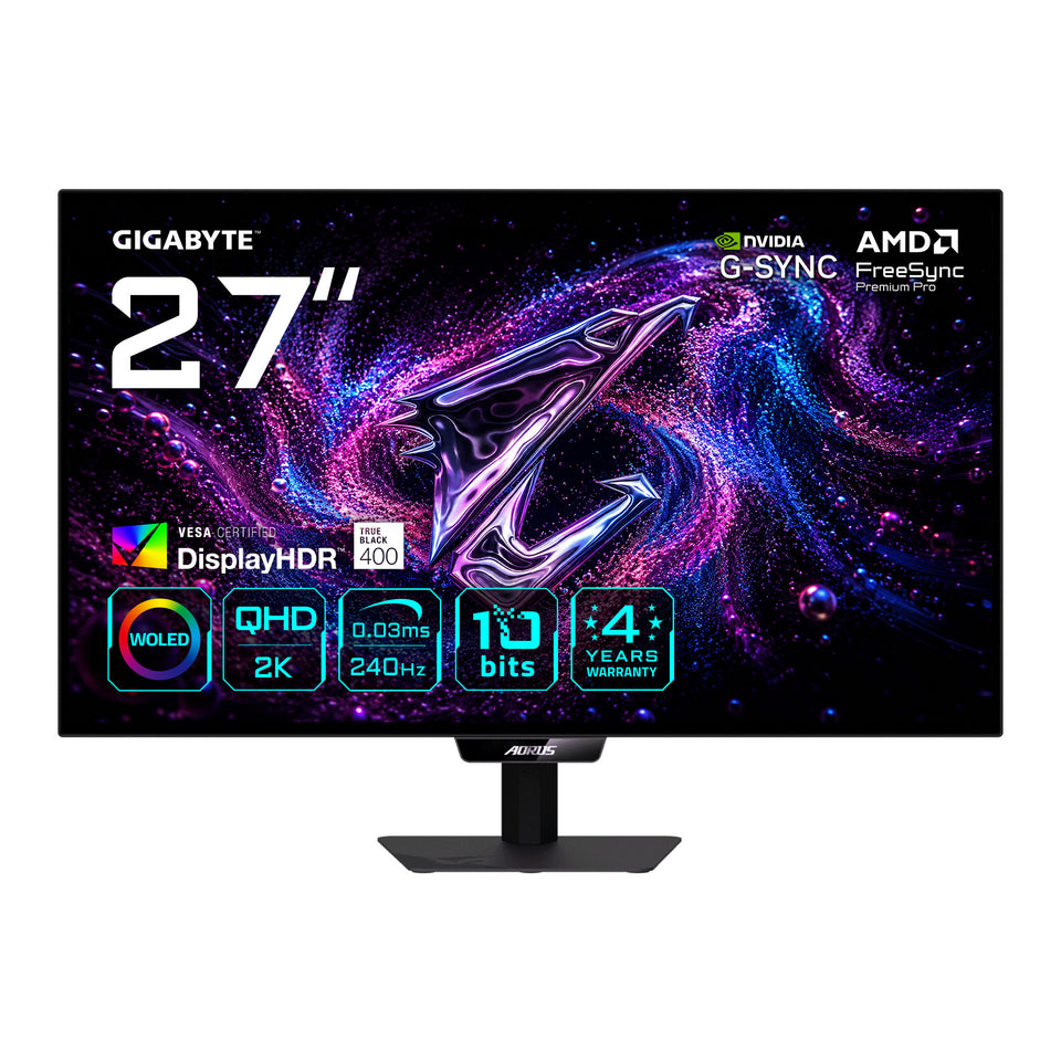 GIGABYTE AORUS ELITE FO27Q24G 27” WOLED 2K QHD Gaming-Monitor