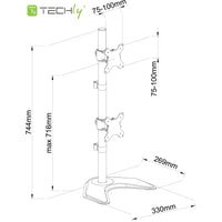 Techly ICA-LCD 2520V Flachbildschirm-Tischhalterung 68,6 cm (27") Tisch/Bank Schwarz