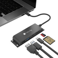Techly IADAP-USBC-935 laptop-dockingstation & portreplikator Kabelgebunden USB 3.2 Gen 1 (3.1 Gen 1) Type-C Schwarz