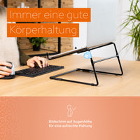 R-Go Tools Laptopständer R-Go Steel Office, kompatibel für 10- 22 Zoll Laptops, schwarz