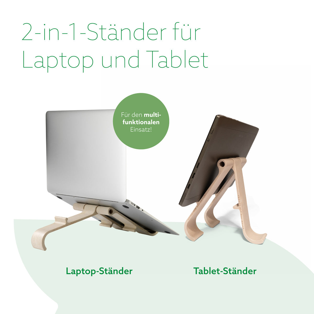 R-Go Tools Laptop- und Tablet-Ständer R-Go Treepod, ergonomisch und modular, verstellbar, biobasiert