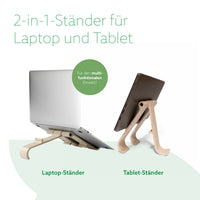 R-Go Tools Laptop- und Tablet-Ständer R-Go Treepod, ergonomisch und modular, verstellbar, biobasiert
