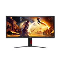 AOC G4 CU34G4CAP Écran d'ordinateur 86,4 cm (34") 3440 x 1440 pixels UltraWide Quad HD LCD Noir, Rouge