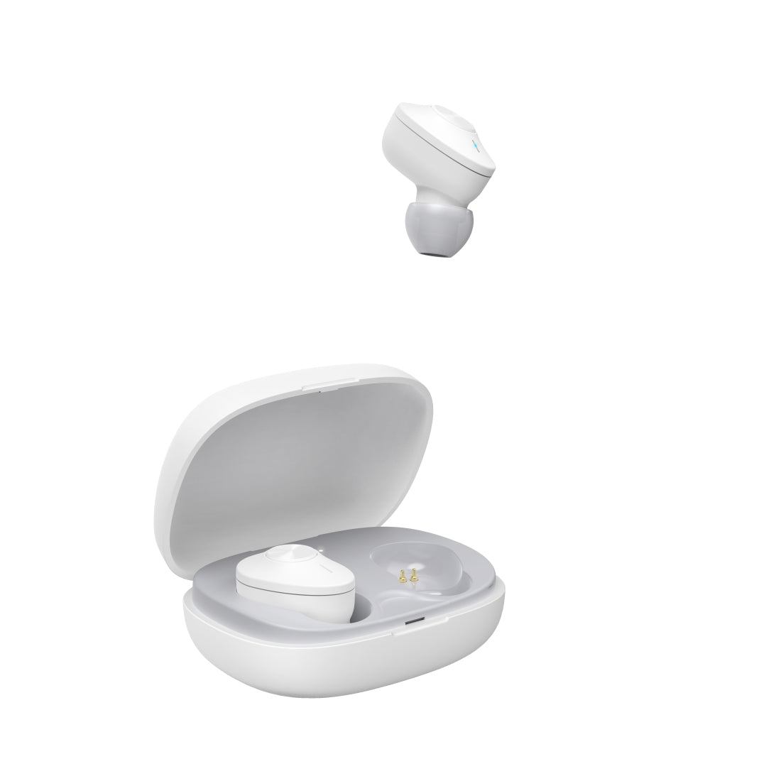 Hama Freedom Buddy Kopfhörer True Wireless Stereo (TWS) im Ohr Anrufe/Musik USB Typ-C Bluetooth Hellgrau, Weiß