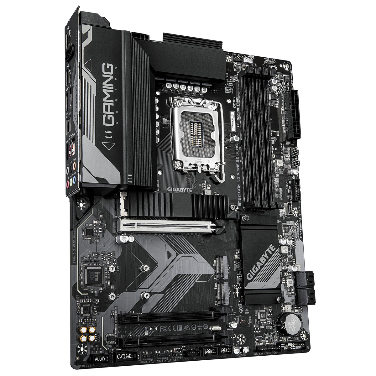GIGABYTE B760 GAMING X WIFI6E GEN5 Mainboard – Unterstützt Intel Core Prozessoren der 14. Generation, 8+1+1 Phasen VRM, bis zu 5600 MHz DDR5, 3 x PCIe 4.0 M.2, Wi-Fi 6E, 2.5 GbE LAN, USB 3.2 Gen 2