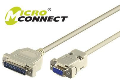 Microconnect IBM029 Serien-Kabel Grau 3 m DB-9 DB-25