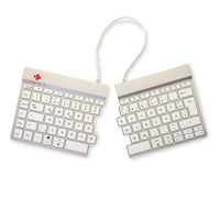 R-Go Tools Ergonomische Tastatur R-Go Split Break mit Pausensoftware, ergonomische geteilte Tastatur, QWERTZ (DE), kabellos, weiß