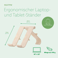 R-Go Tools Laptop- und Tablet-Ständer R-Go Treepod, ergonomisch und modular, verstellbar, biobasiert