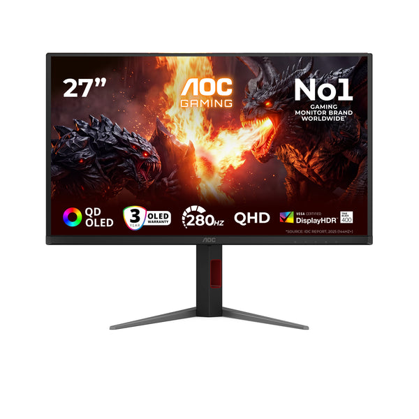 AOC G4 Q27G4ZD/69 Computer Monitor 67.3 cm (26.5") 2560 x 1440 Pixels Black, Red