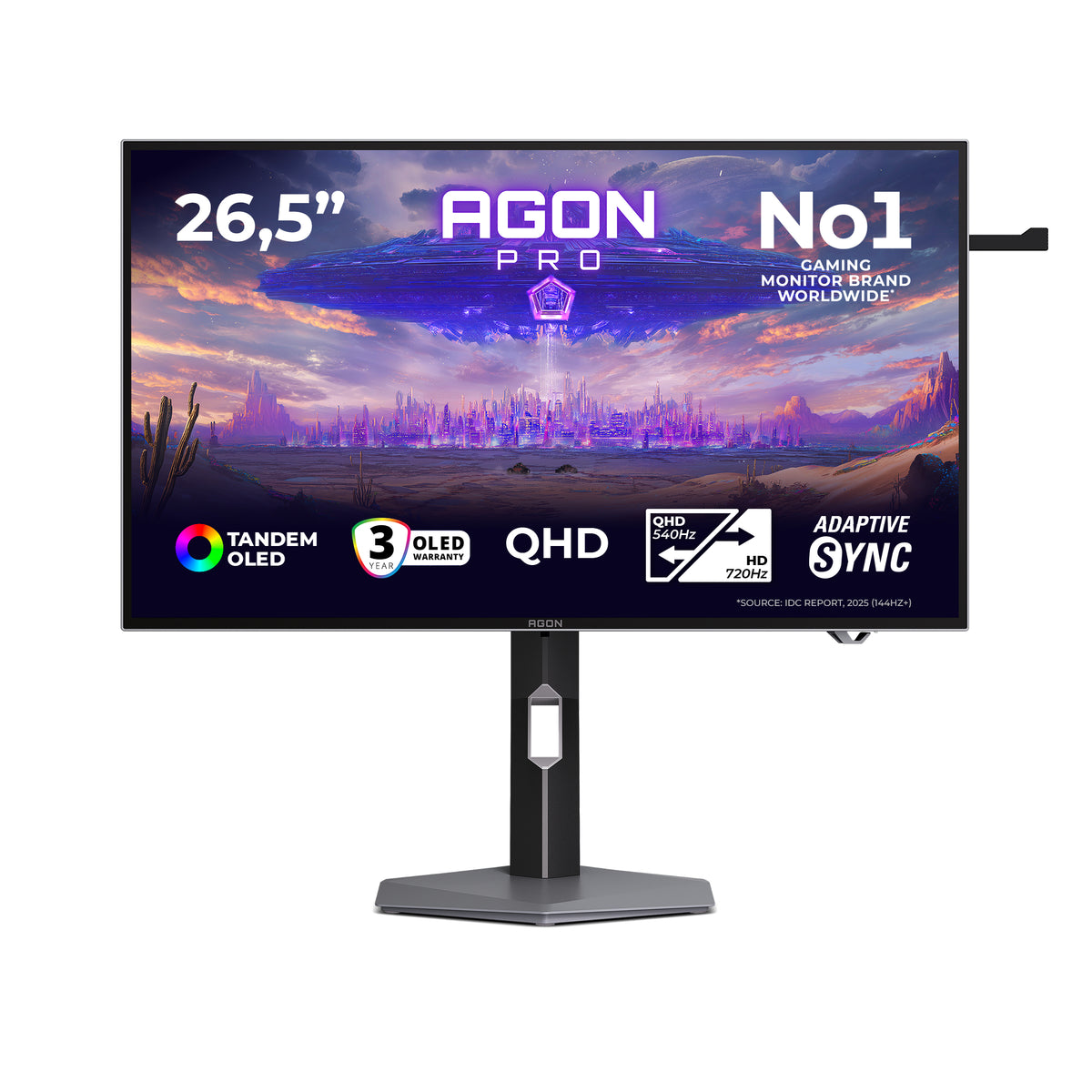 AOC AGON PRO AGP277QKDC Computerbildschirm 67,3 cm (26.5") 2560 x 1440 Pixel Quad HD OLED Grau
