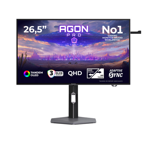 AOC AGON PRO AGP277QKDC Computerbildschirm 67,3 cm (26.5") 2560 x 1440 Pixel Quad HD OLED Grau