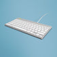 R-Go Tools Ergonomische Tastatur R-Go Compact Break, kompakte Tastatur mit Pausensoftware, QWERTY (US), Kabelgebunden, Weiß