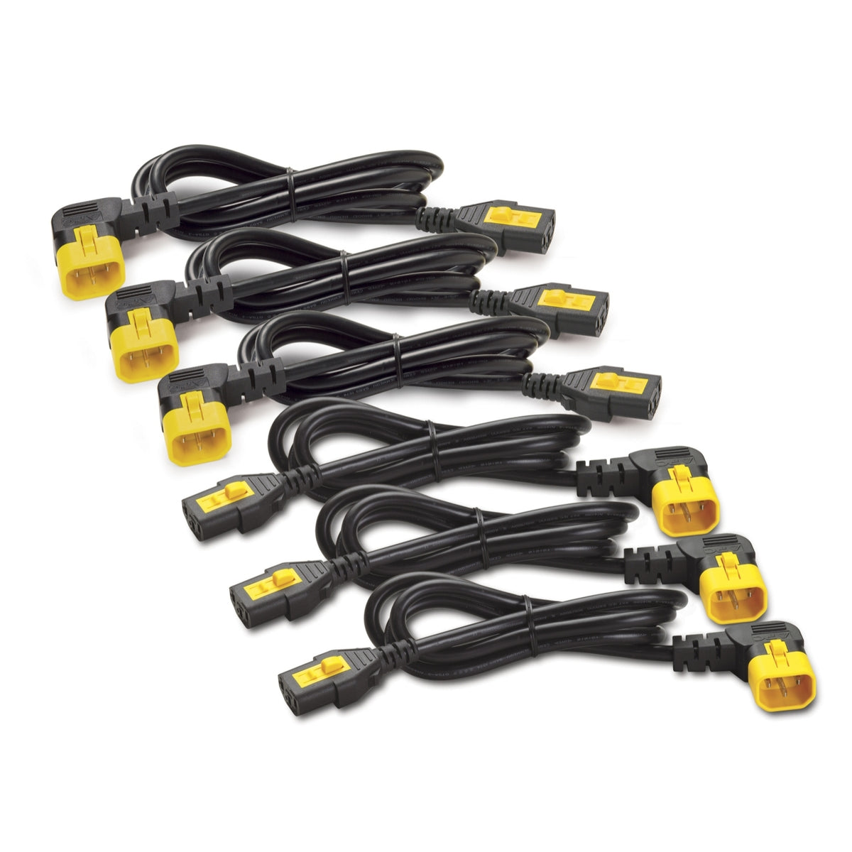 APC Stromkabel-Set (je 6), verriegelbar, C13 auf C14 (90 Grad), 0,6 m