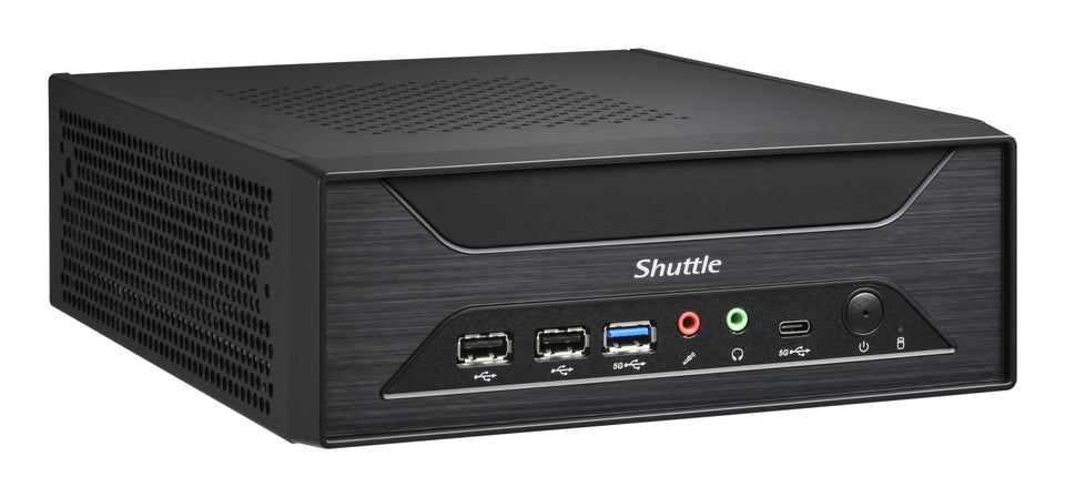 Shuttle XPC slim Barebone XH810 - S1851, Intel H810, 1xDP, 2xHDMI, 3x COM (RS232) , 2x Intel LAN, 2x 2.5", 8x USB, 3x M.2, 24/7 continuous operation