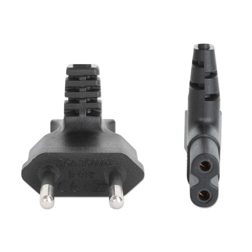 Manhattan 356862 Stromkabel Schwarz 2 m Netzstecker Typ C C7-Koppler