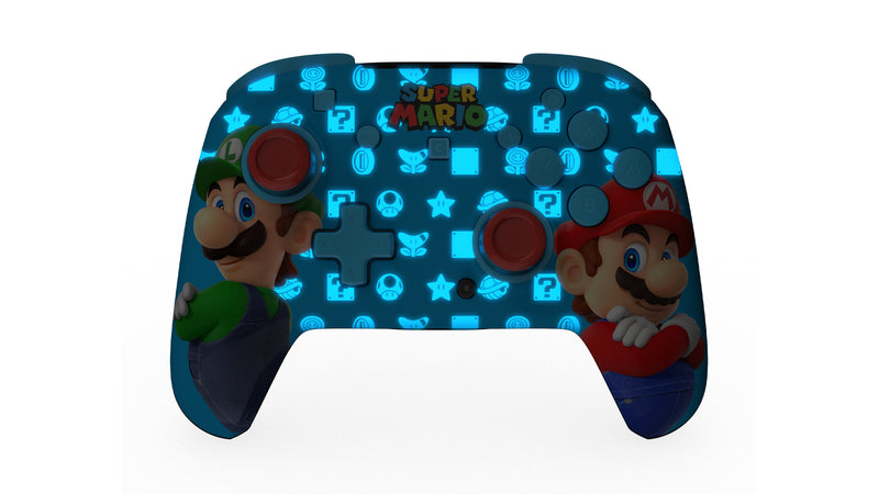 Turtle Beach Rematch-Controller: Mario and Luigi – Offiziell lizenziert für Nintendo Switch 1 und 2, kabellos, TMR-Thumbsticks, anpassbares RGB, wiederaufladbarer Akku