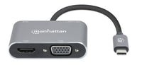 Manhattan 130691 laptop-dockingstation & portreplikator Kabelgebunden USB 3.2 Gen 1 (3.1 Gen 1) Type-C Grau