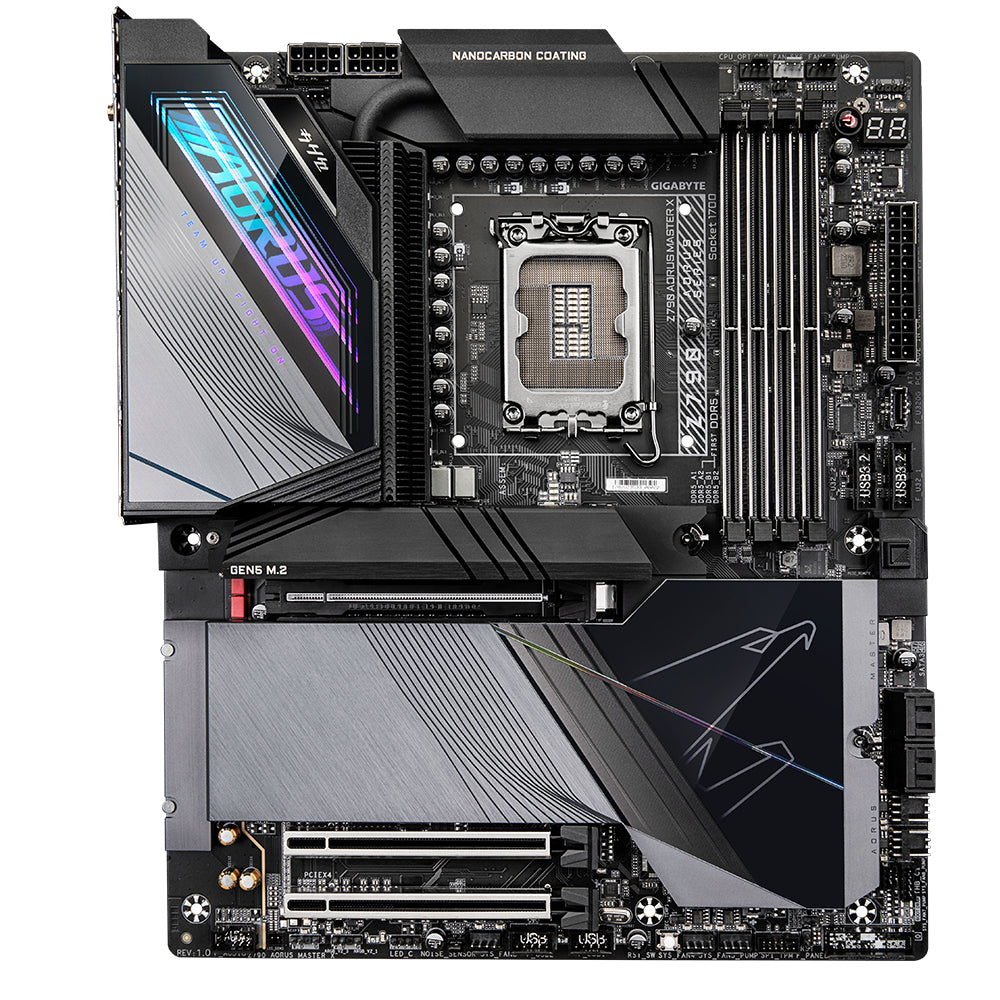 GIGABYTE Z790 AORUS MASTER X Motherboard - Unterstützt Intel 13. Generation CPUs, 20+1+2 Phasen VRM, bis zu 8266MHz DDR5 (OC), 1x PCIe 5.0 + 4x PCIe 4.0 M2, 10GbE LAN, Wi-Fi 7, USB 3.2 Gen 2x2