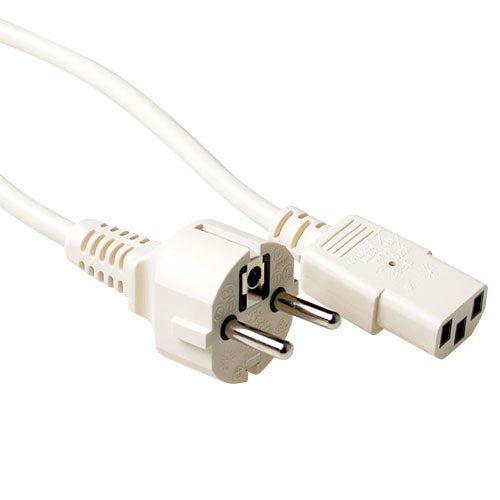 ACT Stromkabel Netzstecker CEE 7/7 Stecker (gerade) - C13 elfenbeinfarben 2,5 m