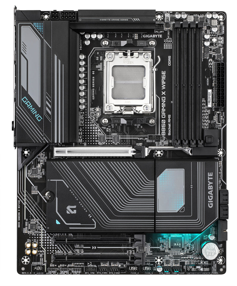 GIGABYTE B850 GAMING X WIFI6E Motherboard - AMD Ryzen 9000 Serie CPUs, 12+2+2 Phasen digitales VRM, bis zu 8200MHz DDR5 (OC), 1xPCIe 5.0 + 2xPCIe 4.0 M.2, 2.5G LAN, WIFI 6E, USB 3.2 Gen 2x2