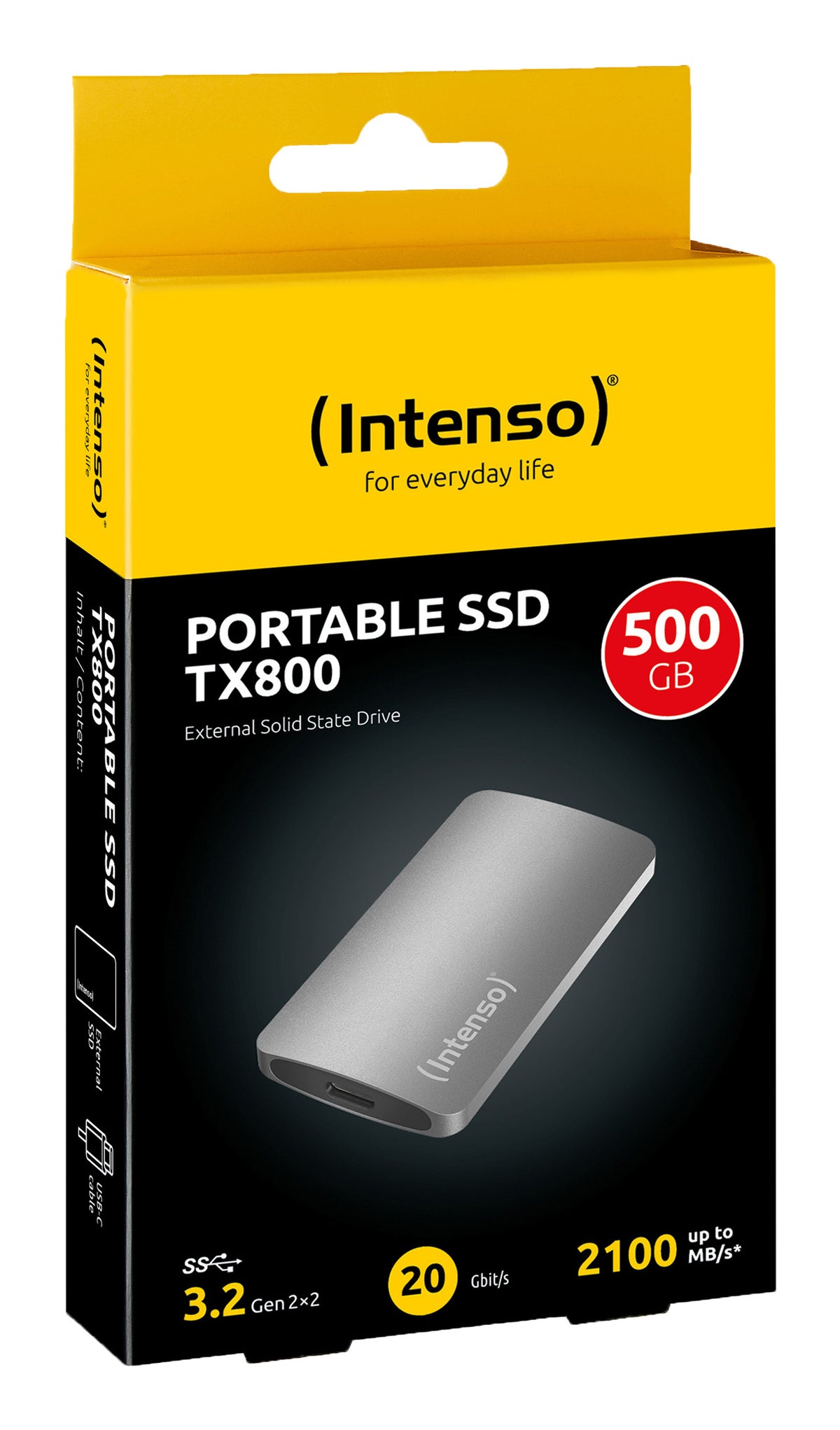 Intenso TX800 500 GB USB Typ-C USB 3.2 Gen 2x2 Anthrazit