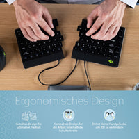 R-Go Tools Ergonomische Tastatur R-Go Split Break v2 mit Pausensoftware, geteilte Tastatur, AZERTY (FR), verkabelt, schwarz