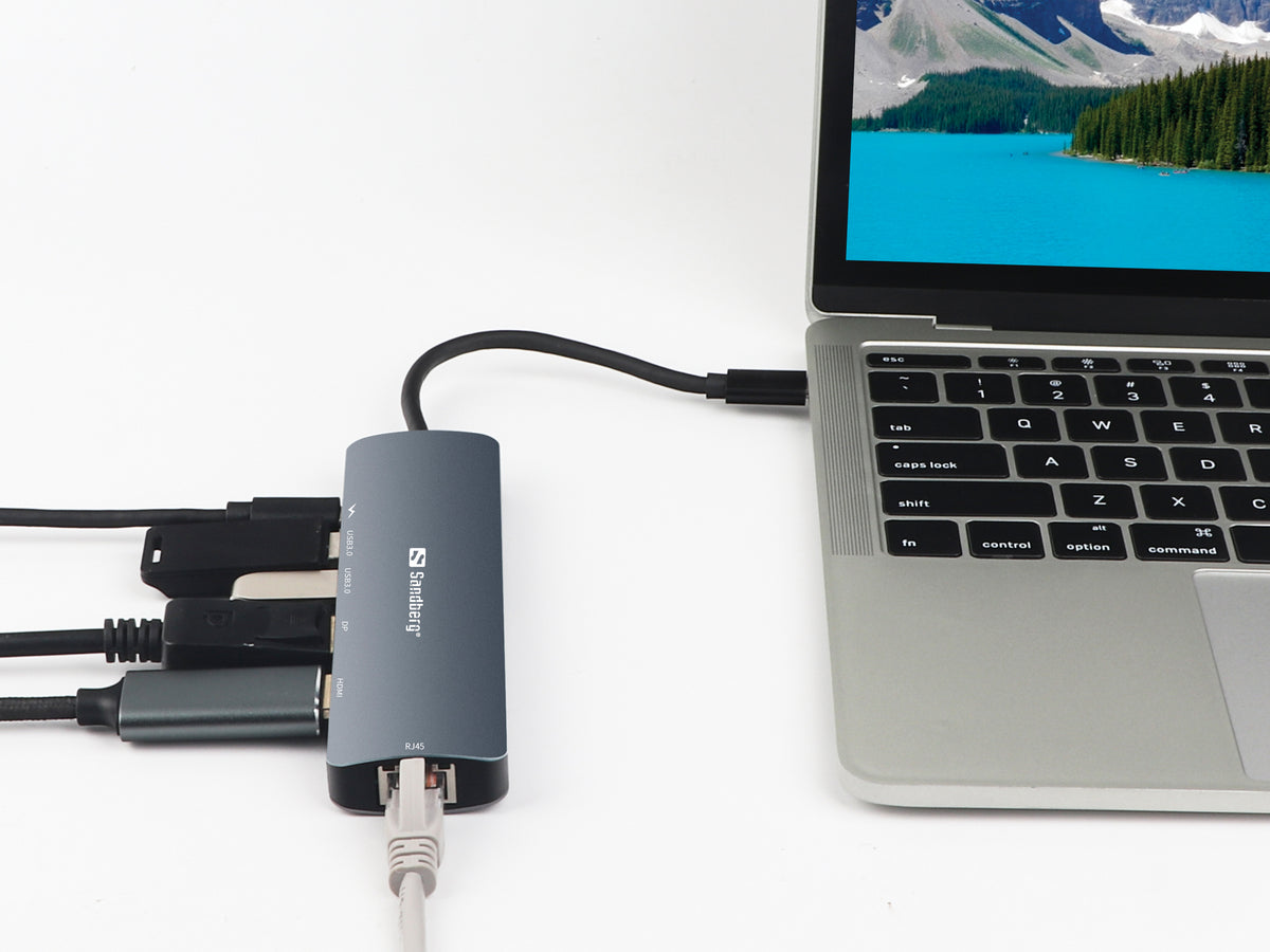 Sandberg 136-43 laptop-dockingstation & portreplikator USB 3.2 Gen 1 (3.1 Gen 1) Type-C Grau