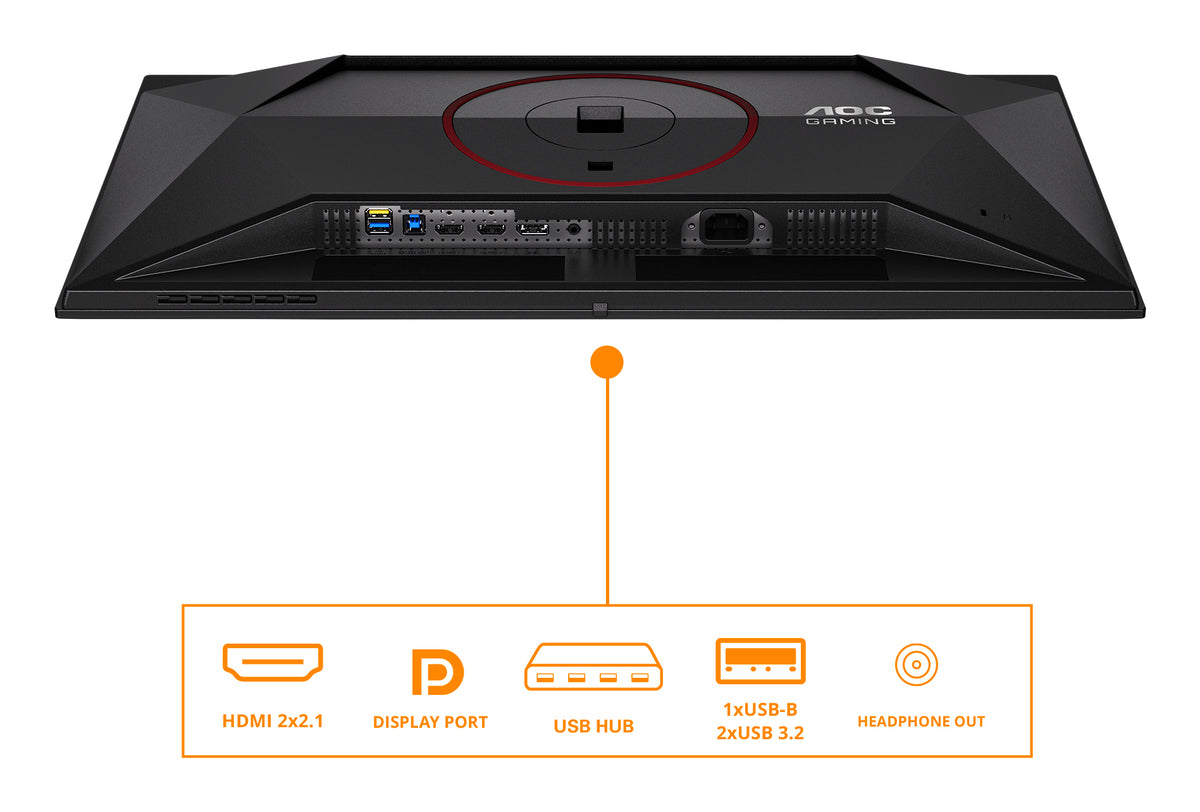 AOC G4 Q27G4SDR Computerbildschirm 67,3 cm (26.5") 2560 x 1440 Pixel Quad HD QD-OLED Schwarz, Rot