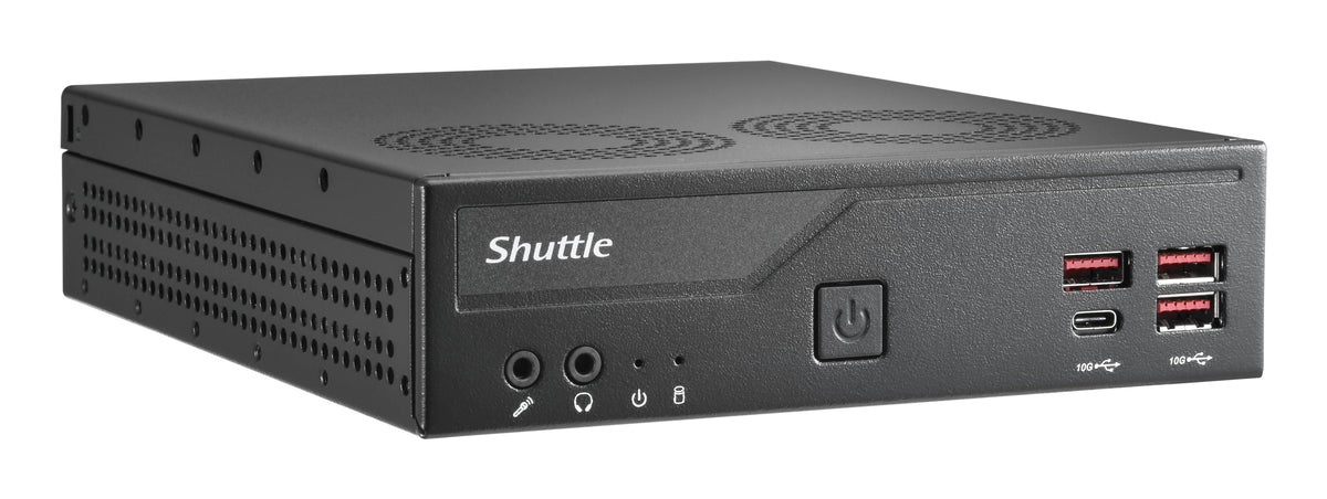 Shuttle Slim PC DB860 , S1851, 2x HDMI, 1x DP, 1x USB-C (DP), 1x 2.5", 1x M.2, 2x LAN (Intel 1G + 2.5G), 2x COM, 24/7 Dauerbetrieb, inkl. VESA