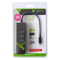 Techly IDATA USB-ETGIGA-3C2 laptop-dockingstation & portreplikator USB 3.2 Gen 1 (3.1 Gen 1) Type-C Schwarz