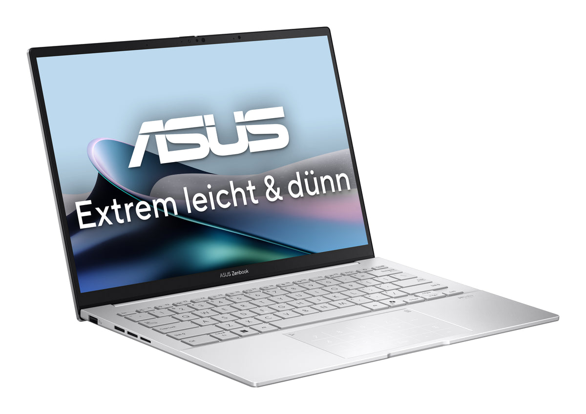 ASUS Zenbook 14 OLED UX3405CA-PZ092X Intel Core Ultra 9 285H Laptop 35,6 cm (14") Touchscreen WQXGA+ 32 GB LPDDR5x-SDRAM 1 TB SSD Wi-Fi 7 (802.11be) Windows 11 Pro Deutsch Silber