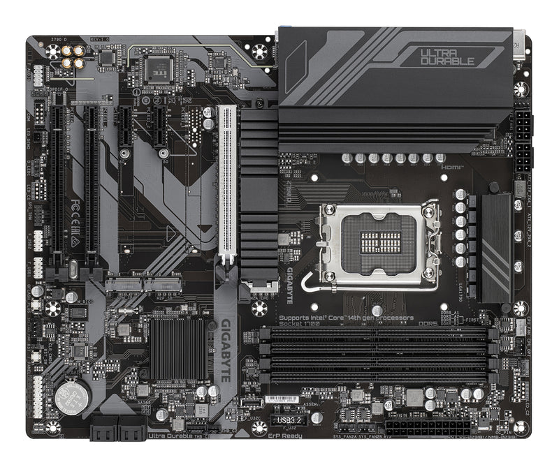 GIGABYTE Z790 D Motherboard - Unterstützt Intel Core 14. Generation CPUs, 12+1+1 Phasen Digital VRM, bis zu 7600MHz DDR5 (OC), 3xPCIe 4.0 M.2, 2.5GbE LAN, USB 3.2 Gen 2