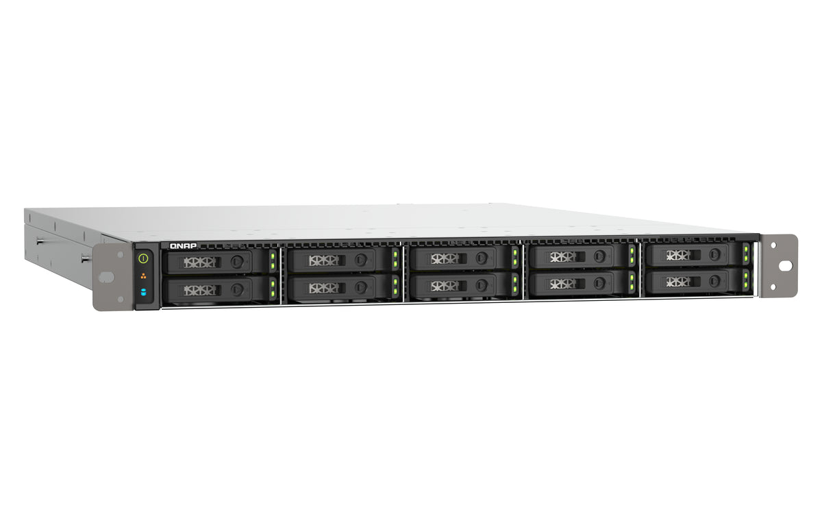 QNAP TS-h1090FU NAS Rack (1U) EPYC 7302P 256 GB DDR4 0 TB QuTS hero Schwarz, Grau